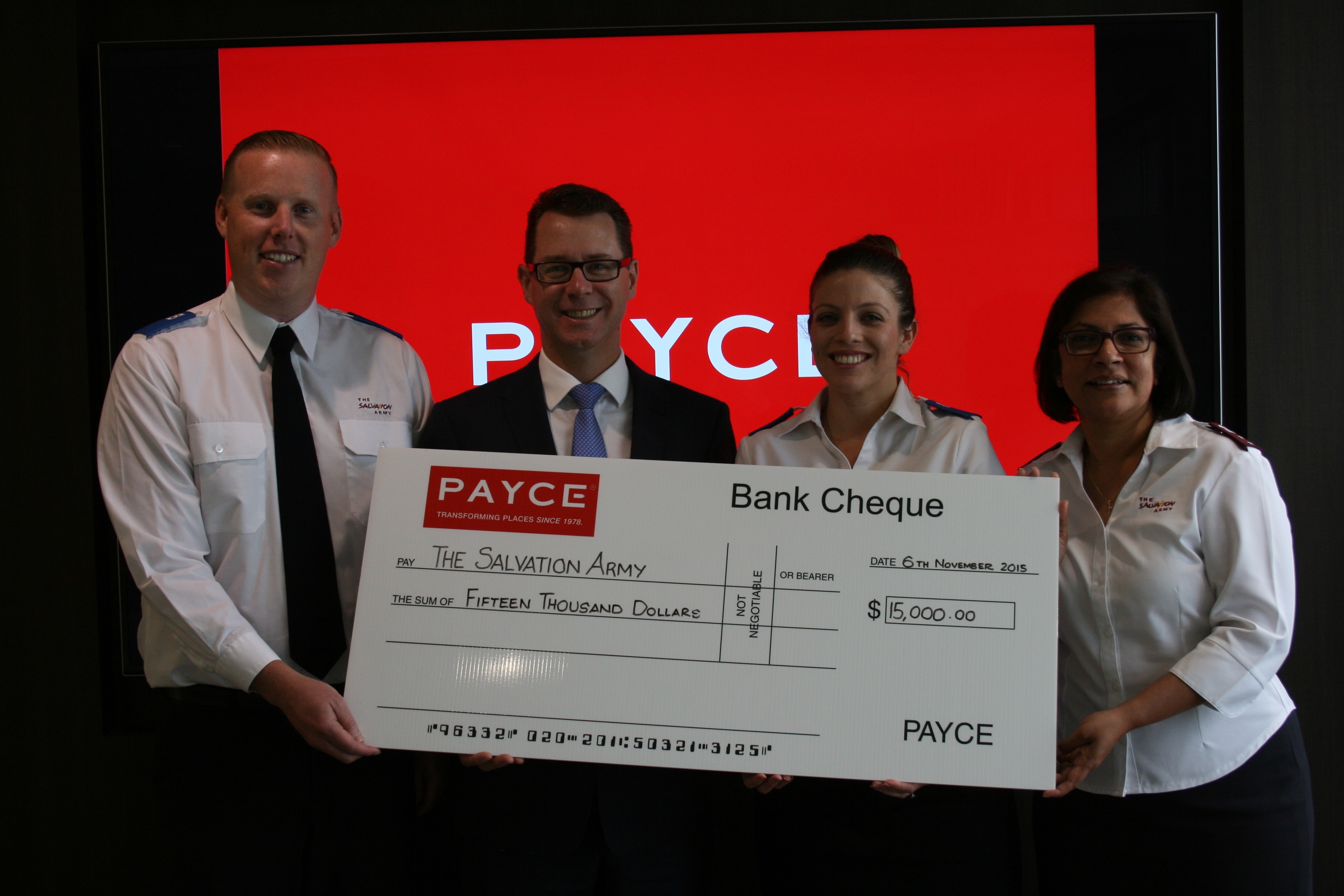 PAYCE sponsors 2015 Salvation Army Streetlevel Mission Christmas Day Lunch